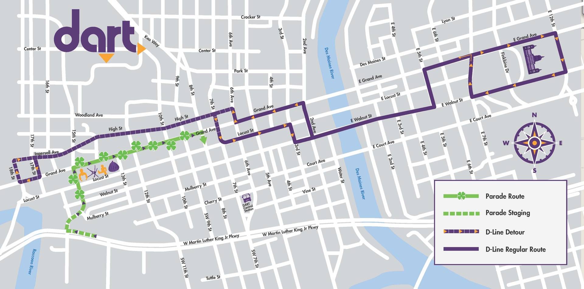 How to get to the St. Patrick's Day Parade in downtown Des Moines